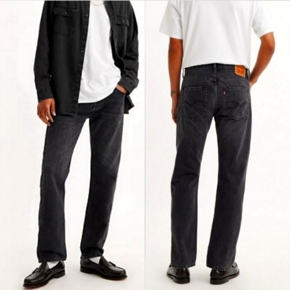 Levi's 501's Classic Straight Leg Jeans In Black Denim Size 29 X 34 - Picture 1 of 12